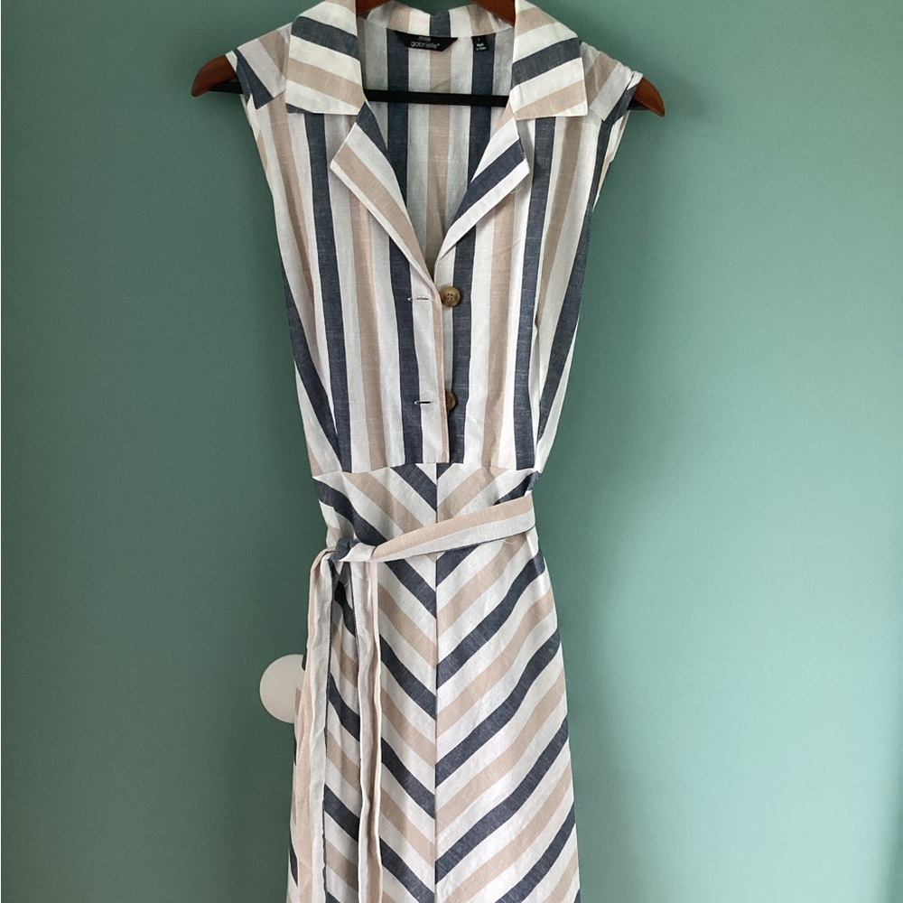 Summer dress size L blue and white with a cute jacket